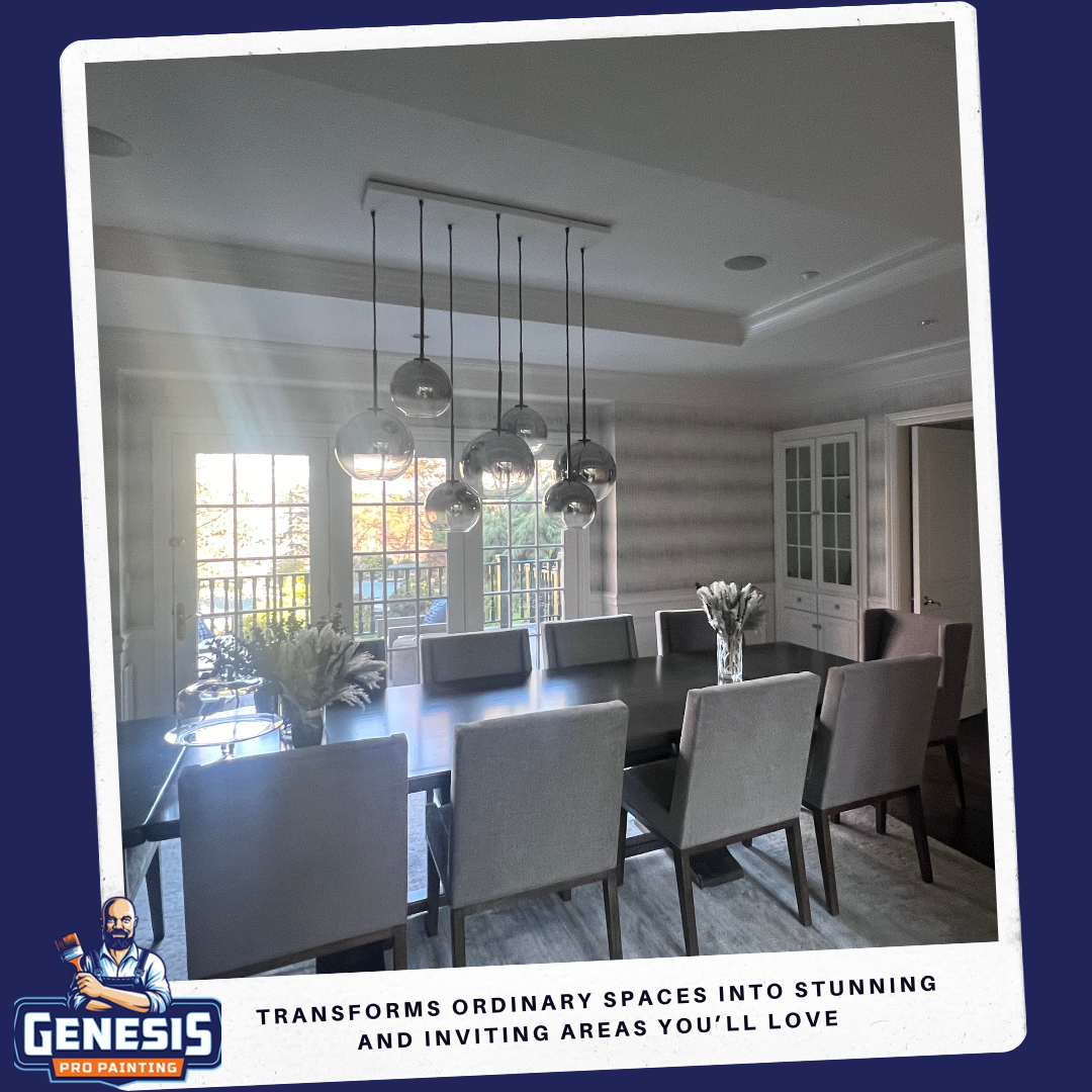 Dining space upgrade with professional painting services by Genesis Pro Painting in Bedford Hills, NY.